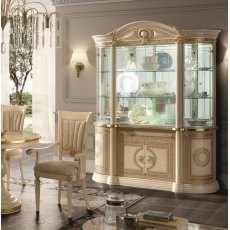 Camel Group Aida Ivory and Gold 4 Door Cabinet With 2 LED Lights