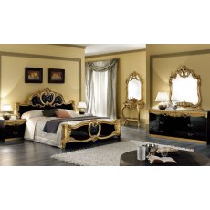 Camel Group Barocco Black and Gold Vanity Dresser With Six Drawers