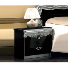 Camel Group Barocco Black and Silver Bedside Table Camel Group Barocco Black and Silver Bedside Table