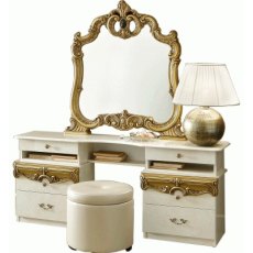 Camel Group Barocco Ivory and Gold Vanity Dresser With Six Drawers Camel Group Barocco Ivory and Gold Vanity Dresser With Six Drawers