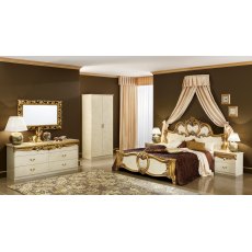 Camel Group Barocco Ivory and Gold 4 Door Wardrobe With 2 Mirror Doors