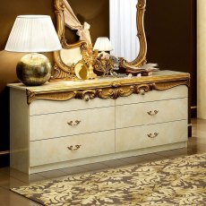 Camel Group Barocco Ivory and Gold Double Dresser Camel Group Barocco Ivory and Gold Double Dresser