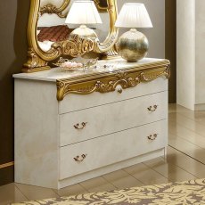 Camel Group Barocco Ivory and Gold 3 Drawer Dresser Camel Group Barocco Ivory and Gold 3 Drawer Dresser