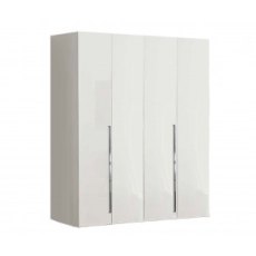 Camel Group Dama Bianca White High Gloss 4 Door Mirror Wardrobe