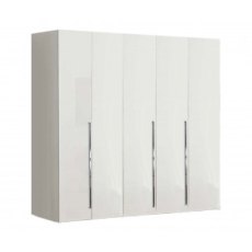 Camel Group Dama Bianca White High Gloss 5 Door Mirror Wardrobe