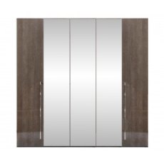 Camel Group Platinum Silver Birch 5 Door Mirror Wardrobe