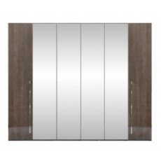 Camel Group Platinum Silver Birch 6 Door Mirror Wardrobe