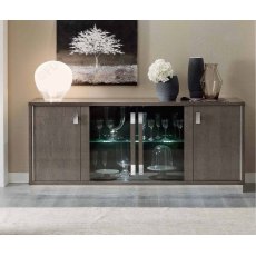 Camel Group Platinum Slim Silver Birch High Gloss 4 Door Buffet with Glass Door Camel Group Platinum Slim Silver Birch High Gloss 4 Door Buffet with Glass Door