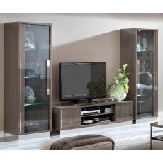 Camel Group Platinum Silver Birch Finish Italian TV Cabinet