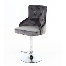 Majestic Grey Fabric Bar Stool