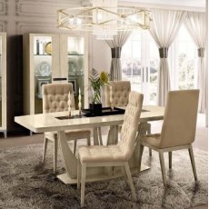 Camel Group Platinum Ivory Finish Capitone Dining Chair Camel Group Platinum Ivory Finish Capitone Dining Chair