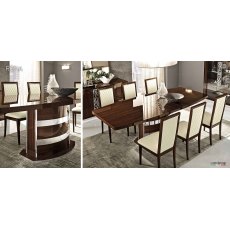 Camel Group Roma Walnut High Gloss Extending Dining Table With 6 Chair
