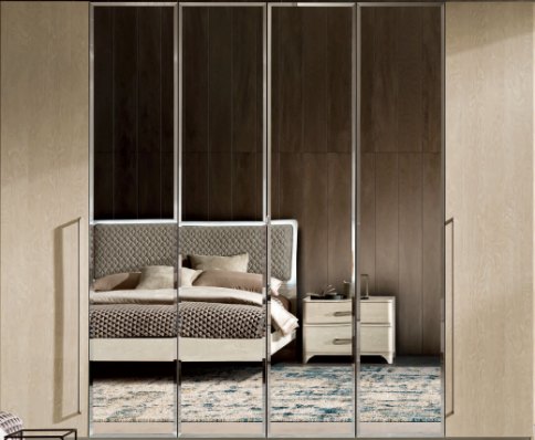 Camel Group Camel Group Platinum Sabbia Hinged Wardrobe With Glass Doors