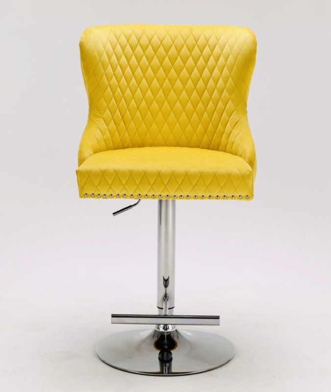 Dream Home Furnishings Valentino Mustard Velvet Bar Stool In Stock