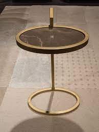 Stone International Italy Stone International Billy Oval Accent Table - Metallic 
finish Frame Base