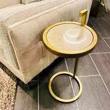 Stone International Italy Stone International Billy Round Accent
Table - Metallic 
finish Frame Base