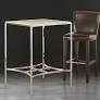 Stone International Italy Stone International Square Pub Table - Marble Top and Polished Stainless Steel Base