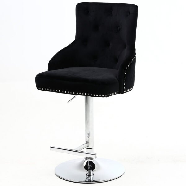 Dream Home Furnishings Majestic Elegant Black Fabric Bar Stool