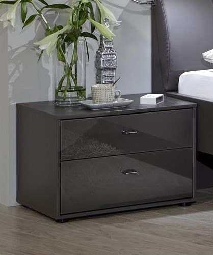 Wiemann German Furniture WIEMANN Tokio Bedside Cabinets in Graphite Glass finish 