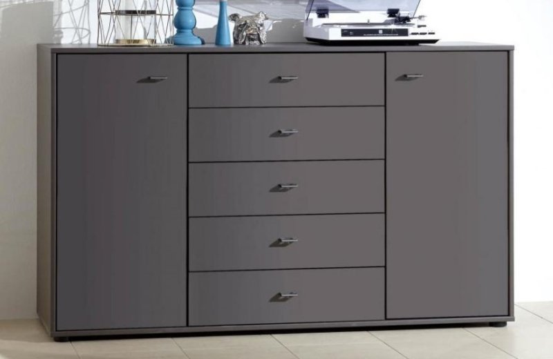 Wiemann German Furniture WIEMANN Tokio Bedside Combination dresser with 5 large pull-outs in Graphite finish 