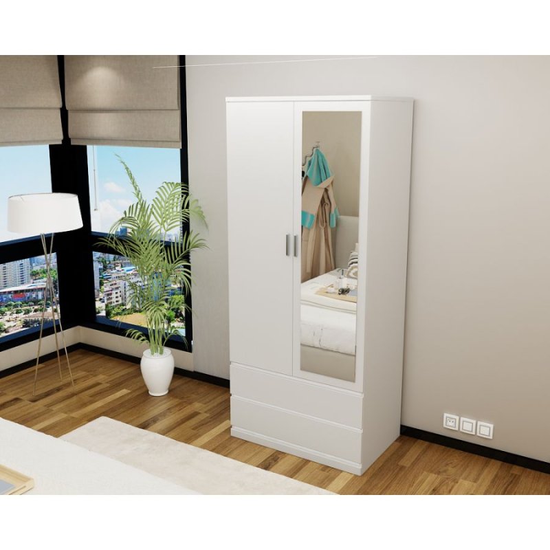 Dream Home Furnishings Regency 2 Door Wardrobe (High Gloss) White