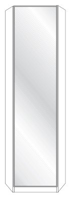 Wiemann German Furniture 1 Door Extended Corner Unit with Front in Magnolia Glass