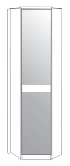 Wiemann German Furniture 1 Door Parsol Bronze Mirror Extended Corner Unit with Cornice and Natural Wave Structure Cross Trim