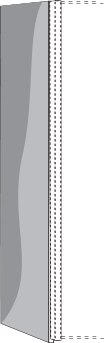 Wiemann German Furniture Magnolia glass Overlay for Side Panel for 2 Door Sliding Wardrobe - LeftW 56cm x D 1.8cm x H 236cm