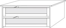 Wiemann German Furniture 2 Drawer Insert with Glass Front W 80.1cm x H 41cm x D 51.5cm