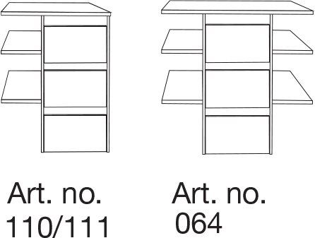 Wiemann German Furniture 3 Drawer Insert with Wooden Front W 72.3cm x H 89cm x D 51.5cm Pull-outs can be mounted left/right