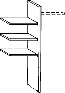 Wiemann German Furniture Laundry Shelf Insert W 72.3cm x H 137cm x D 51.5cm 3 adjustable shelves, 1 clothes rail, 1 centre panel