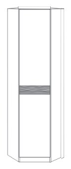 Wiemann German Furniture Extended corner unit with cross-trim for wooden doors 

W 93 cm x H 236cm x D 93cm