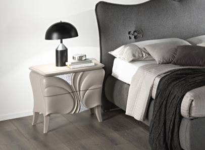 Euro Design Euro Design Fiocco Frassino Grey 2 Drawer Bedside