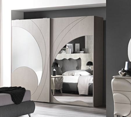 Euro Design Euro Design Fiocco Frassino Grey Adone Sliding Wardrobe With Mirror