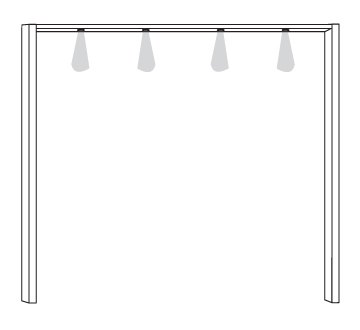 Wiemann German Furniture Passe-Partout Frame with 6 LED Lighting for Wardrobe Width 300cmW 310cm x H 221cm x D 23cm