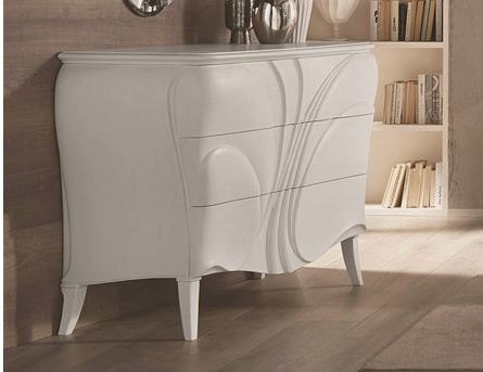 Euro Design Euro Design Fiocco Frassino Bianco 3 Drawer Chest