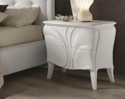 Euro Design Euro Design Fiocco Frassino Bianco 2 Drawer Bedside