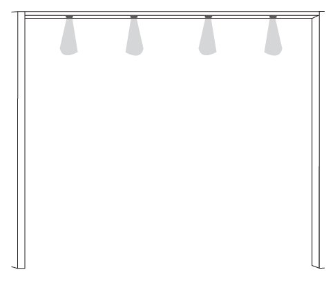 Wiemann German Furniture Passe-Partout Frame with 8 LED Lighting for Wardrobe Width 330cm

W 410cm x H 216cm x D 23cm