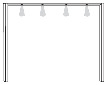 Wiemann German Furniture Passe-Partout Frame with 4 LED Lighting for Wardrobe Width 200cm

W 220cm x H 240cm x D 23cm