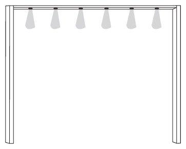 Wiemann German Furniture Passe-Partout Frame with 6 LED Lighting for Wardrobe Width 200cm

W 260cm x H 220cm x D 23cm