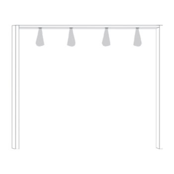 Wiemann German Furniture Passepartout-frame, with 5 lights, Width per side profile: 3.2 cm for width 250 cmW 250cm x H 220c