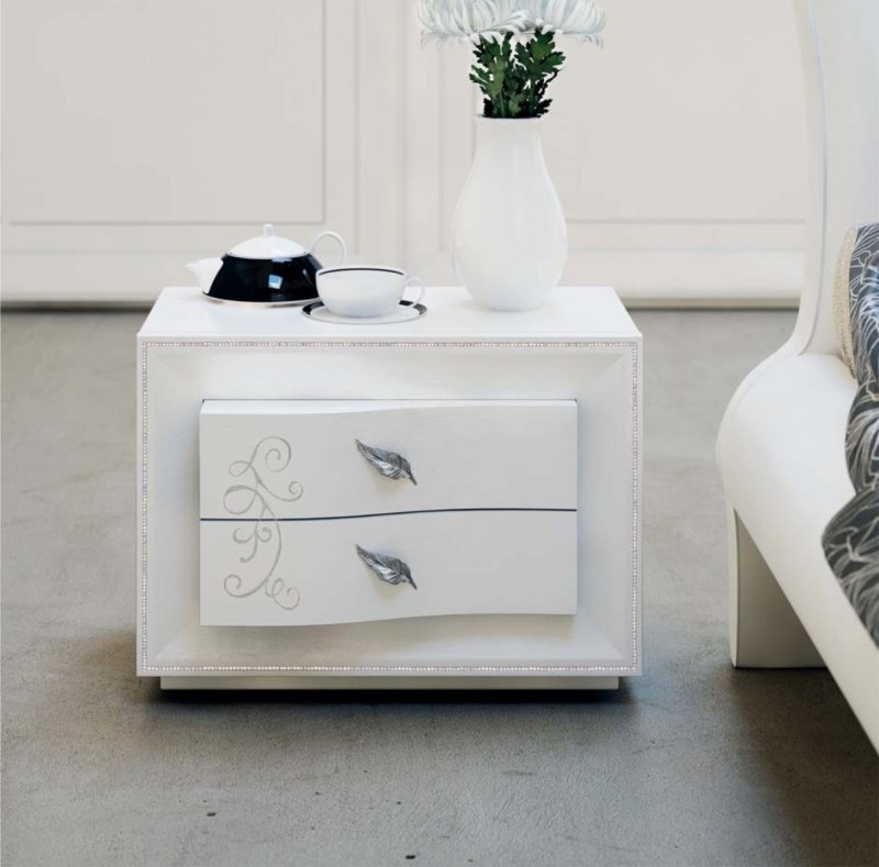 Euro Design Euro Design Chanel 2 Drawer Bedside - White