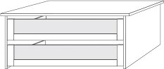 Wiemann German Furniture Drawer Insert with 2 Pull Outs and Glass Front for 50 cm compartment
Width drawer insert: 32.5 cm

W