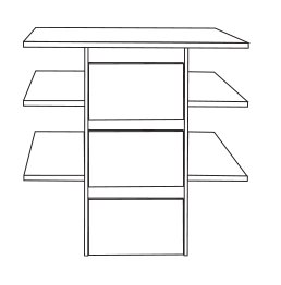 Wiemann German Furniture Drawer insert with 3 drawers and glass
front for swing-door and sliding-door
wardrobes