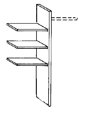 Wiemann German Furniture Laundry shelf insert,
consisting of: 3 shelves, 1
hanging rail, 1 mid panel        W 96.4cm x H 137c