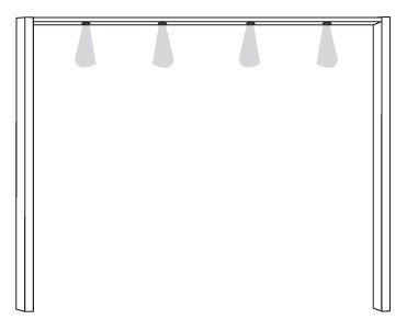 Wiemann German Furniture Passe-Partout Frame with 2 Power LED Lights for Width 150 cmW 160cm x H 221cm x D 23cm