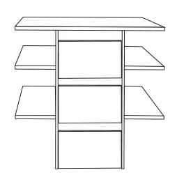 Wiemann German Furniture Drawer insert with 3 pull-outs and wooden front for compartment width 96.4cm with normal depth 51.5