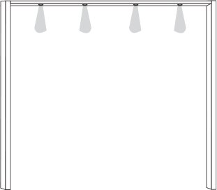 Wiemann German Furniture Passepartout-frame with 3 lights Width per side profile: 3.2 cm for width 150 cm W 150cm x H 240cm x