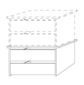 Wiemann German Furniture Drawer insert with 2 pull-outs wooden front for compartment width 72.2 cm with normal depth 51.5 cm