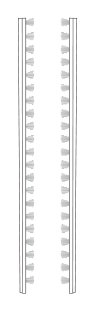 Wiemann German Furniture Lights for side profiles                                                W 1.5cm x H 221cm x D 1cm